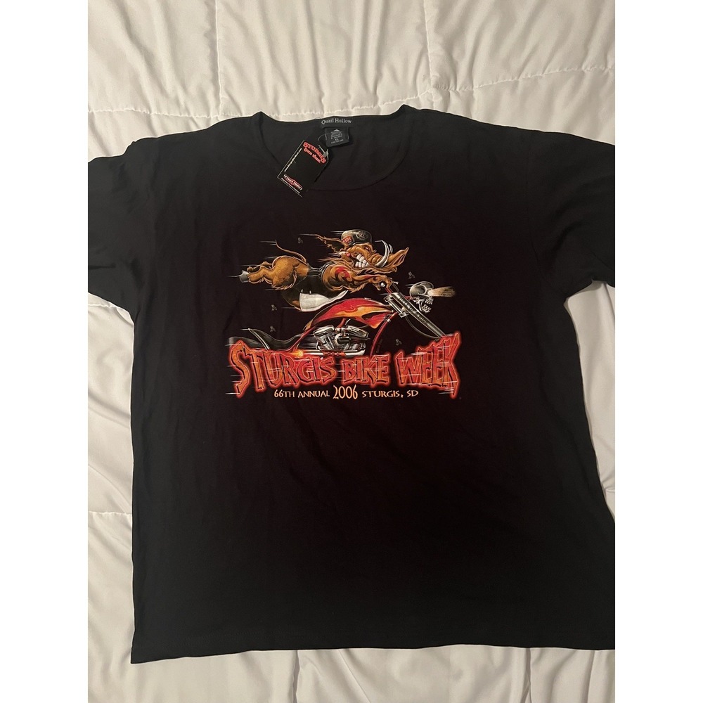 Sturgis Motorcycle Vintage Women's t-shirt XLarge RARE (a27)